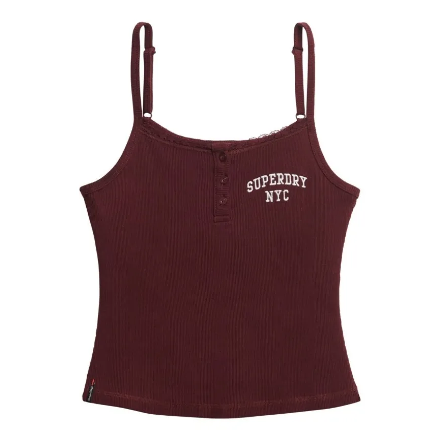 Camisetas sin mangas Superdry Athletic Embroider Button Cami
