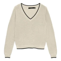 Camisetas sin mangas Vero moda Vmnewlexsun Contrast Ls V-Neck Pull.