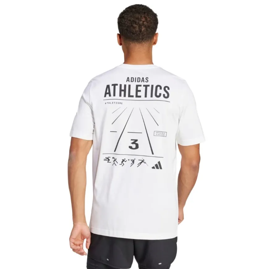 Camisetas manga corta Adidas M Ath Cat G T White