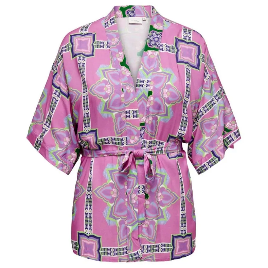 Camisetas manga corta Carmakoma Carkendra Life 3 4 Tie Kimono Aop