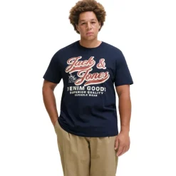 Camisetas manga corta Jack & jones plus Jjelogo Tee Ss Oneck 2 Col Aw25 Noos Pls