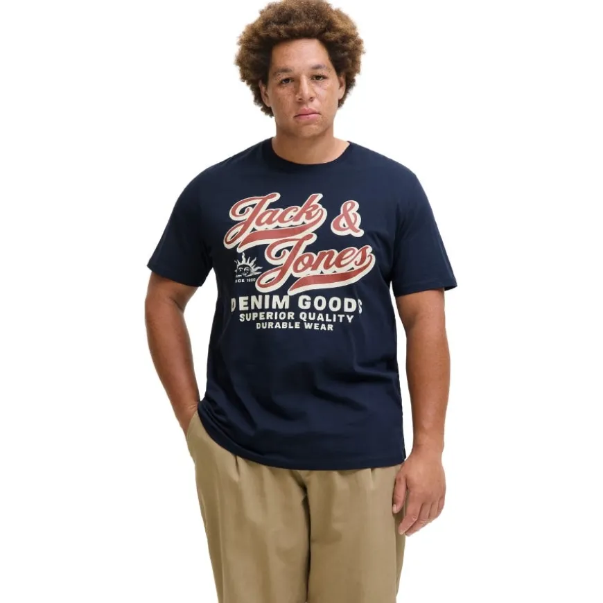 Camisetas manga corta Jack & jones plus Jjelogo Tee Ss Oneck 2 Col Aw25 Noos Pls