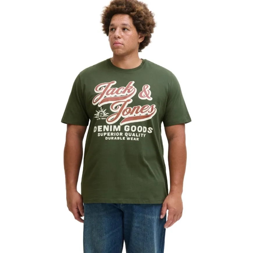 Camisetas manga corta Jack & jones plus Jjelogo Tee Ss Oneck 2 Col Aw25 Noos Pls