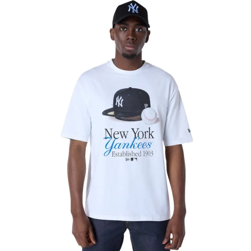 Camisetas manga corta New era Mlb Script Graphic Teenew York Yankees Whi