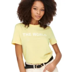 Camisetas manga corta Only D22E Onlpolly Reg S S Text Top Box Cs Jrs