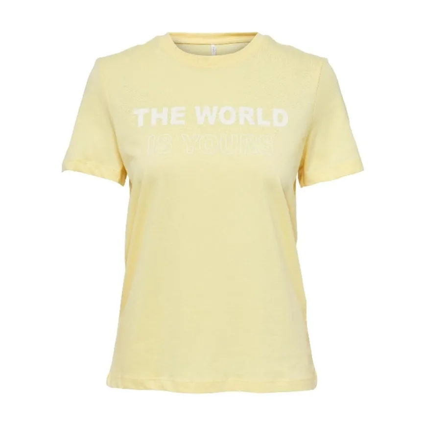 Camisetas manga corta Only D22E Onlpolly Reg S S Text Top Box Cs Jrs