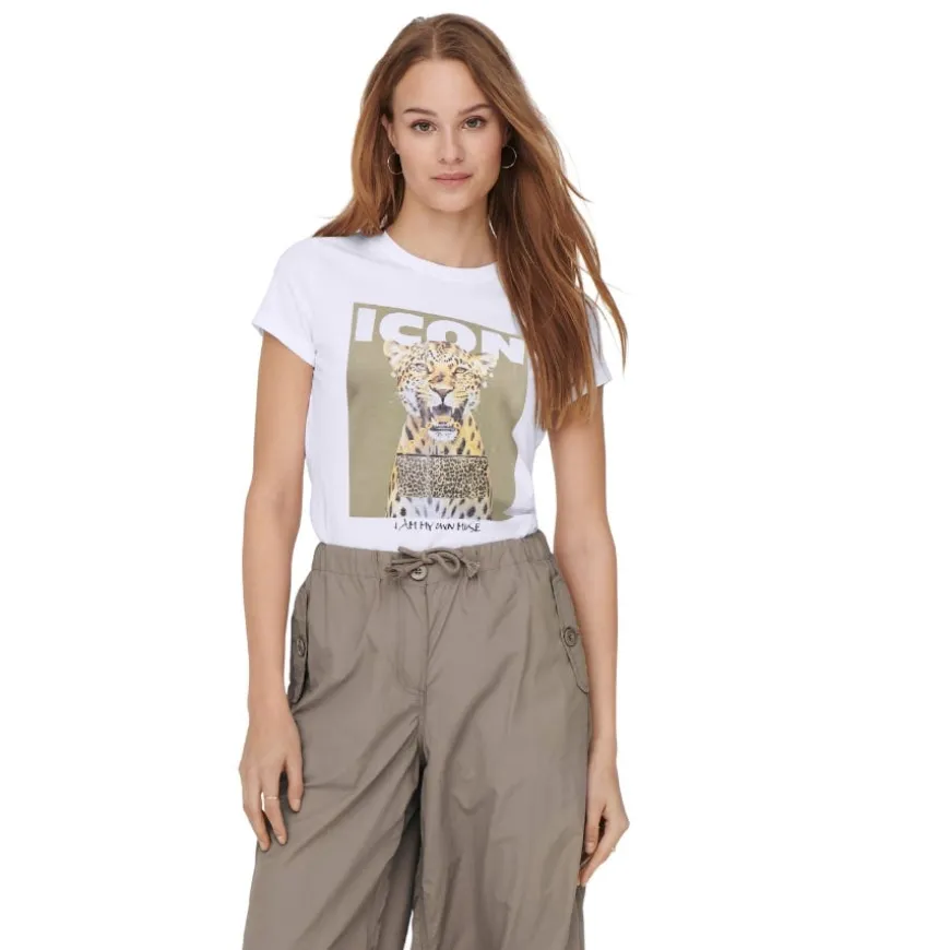 Camisetas manga corta Only OF Onlvibe Life S S Glasses Top Box Jrs