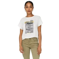 Camisetas manga corta Only Onlflora Res S S Art Foil Top Box Jrs