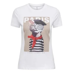 Camisetas manga corta Only Onlvibe Life S S Glasses Top Box Jrs