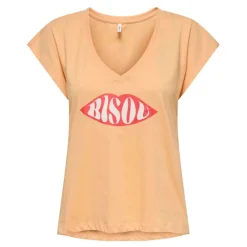 Camisetas manga corta Only Promotees Onlanna Life S S Amor V-Neck Top Cs Jrs