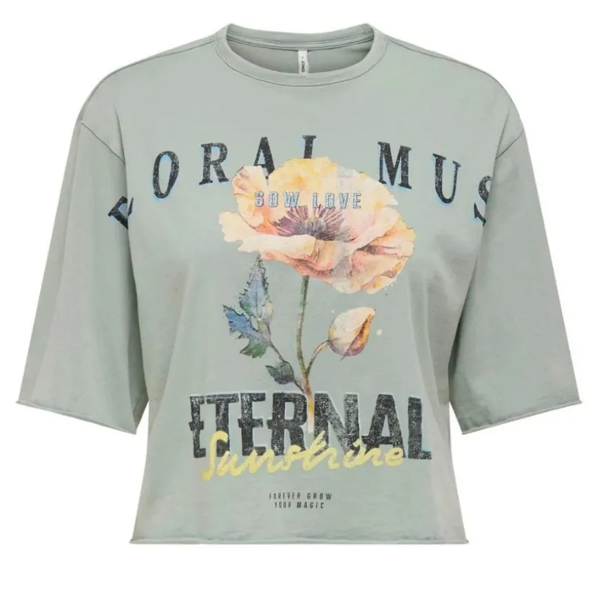 Camisetas manga corta Only Promotees Onllucy Life S S Flowers Top Box Jrs