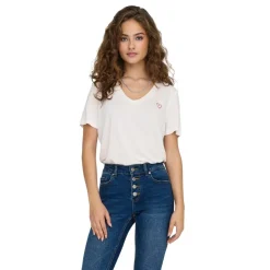 Camisetas manga corta Only Promotees Onlnew Belle S S Love V-Neck Top Box Jrs