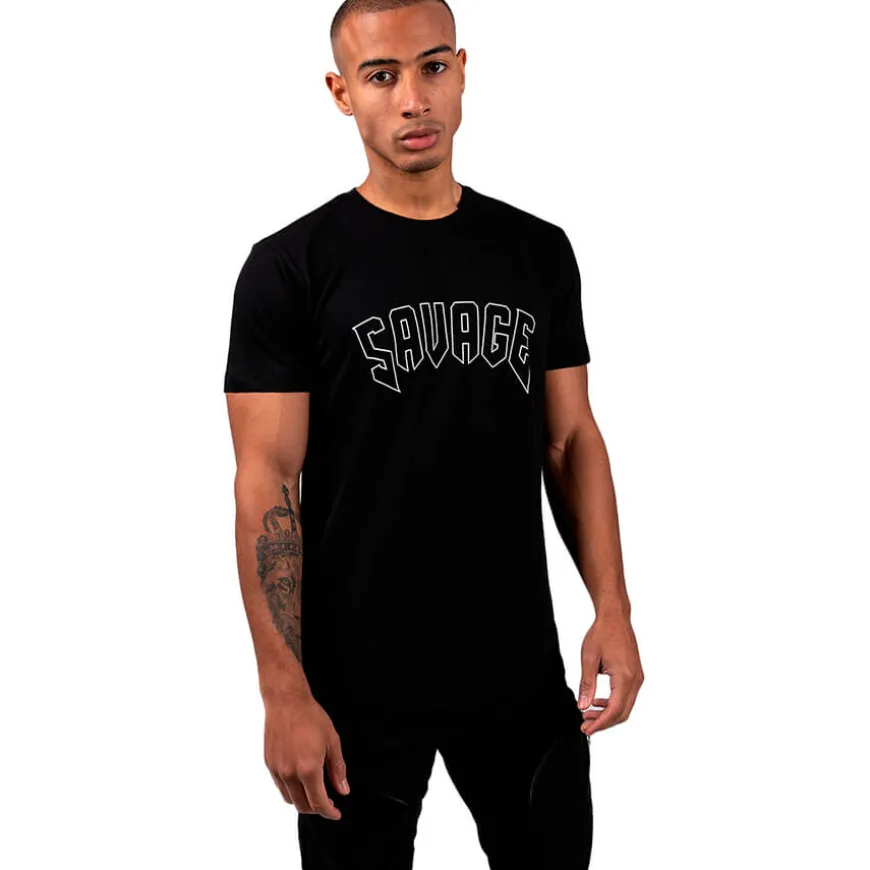 Camisetas manga corta Savage Camiseta de hombre con letras grandes