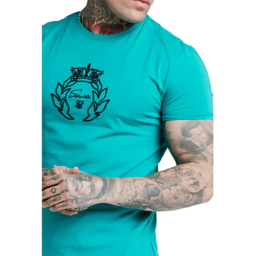 Camisetas manga corta Sik silk SikSilk S S Azure Prestige Gym Tee