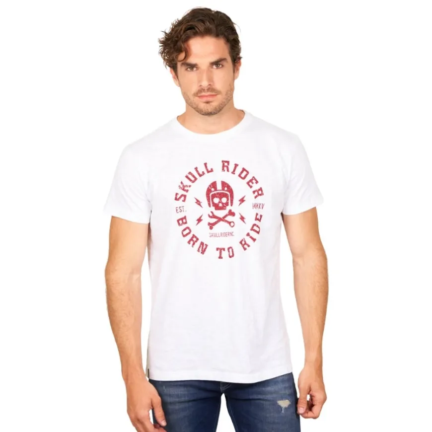 Camisetas manga corta Skull rider Born to ride t-shirt