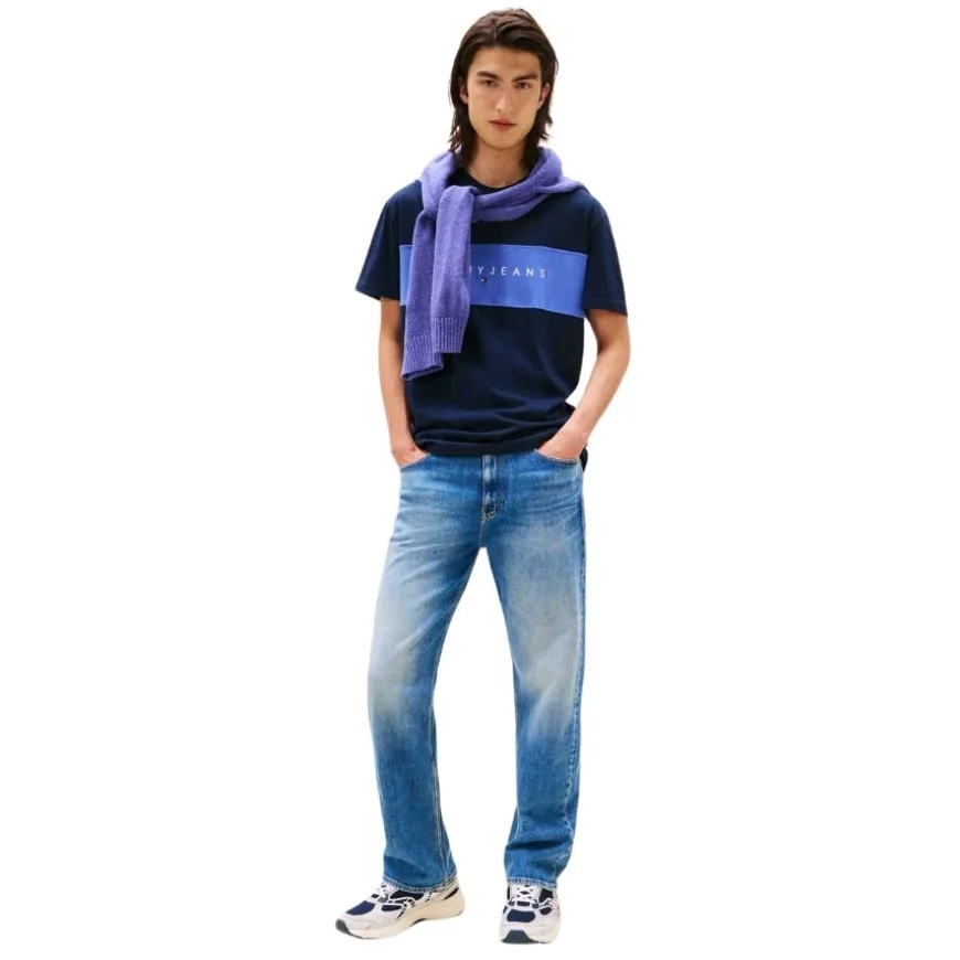 Camisetas manga corta Tommy jeans Tjm Reg Cblk Linear Logo Tee