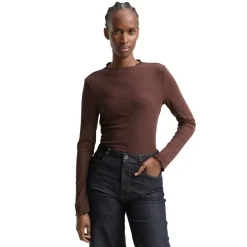 Camisetas manga corta Tom tailor Rib T-Shirt With Frill Edge