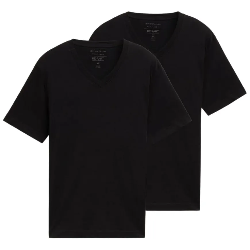 Camisetas manga corta Tom tailor T-shirt with a V-neckline in a twin pack