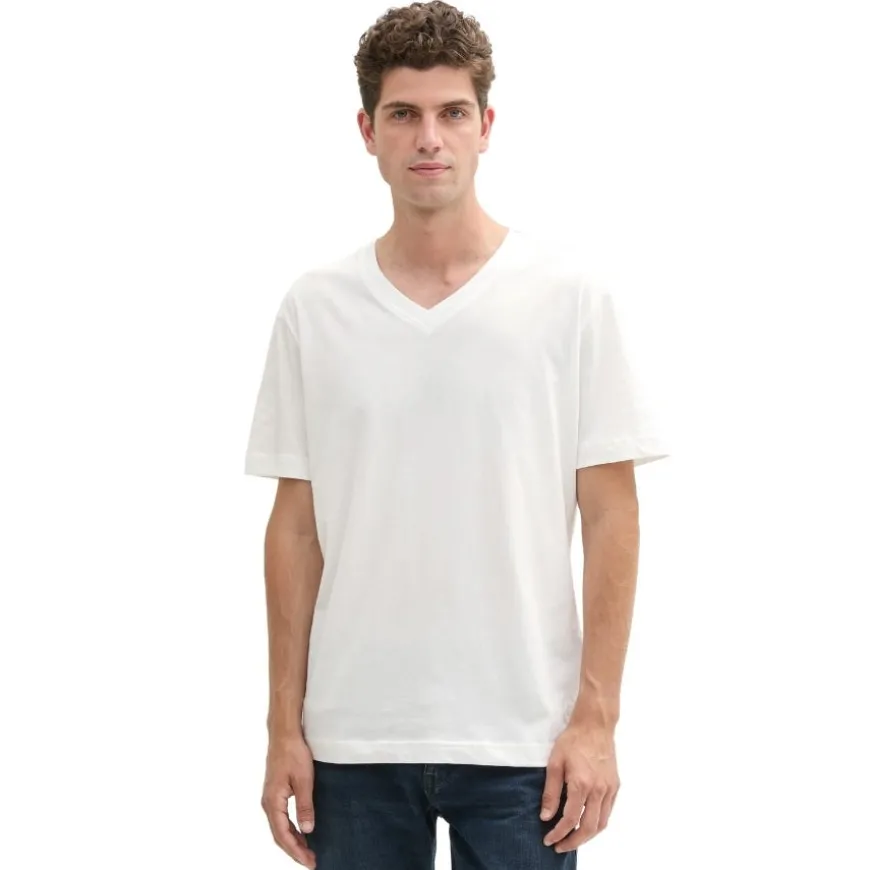 Camisetas manga corta Tom tailor T-shirt with a V-neckline in a twin pack