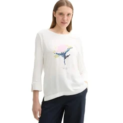 Camisetas manga larga Tom tailor Rib T-Shirt With Frill T-Shirts