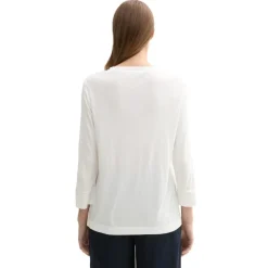 Camisetas manga larga Tom tailor Rib T-Shirt With Frill T-Shirts