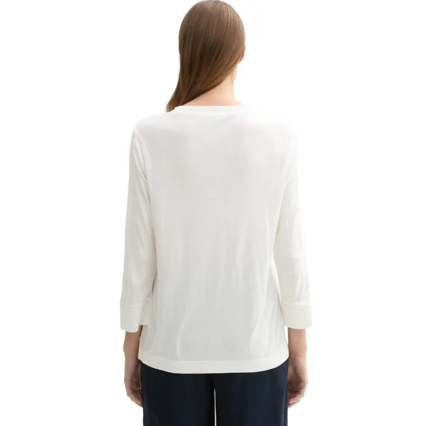 Camisetas manga larga Tom tailor Rib T-Shirt With Frill T-Shirts