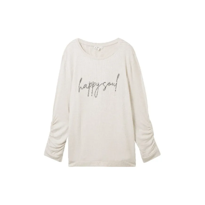Camisetas manga larga Tom tailor T-Shirt Cosy Wording