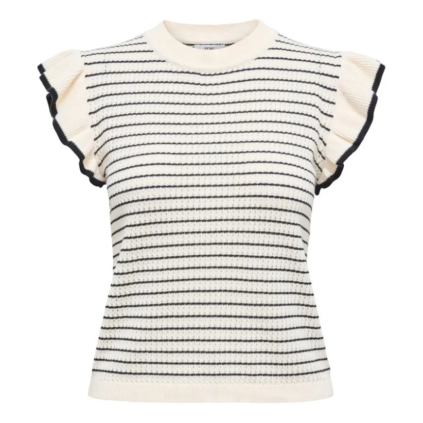 Camisetas sin mangas Jdy Jdycarice S L Frill Pullover Knt Noos