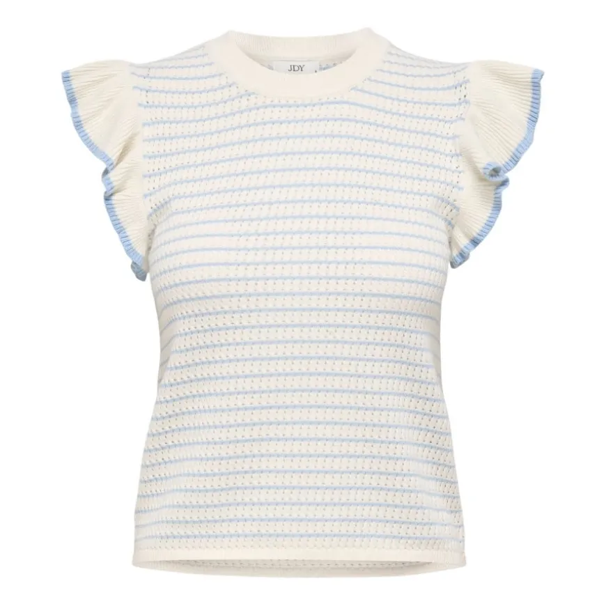 Camisetas sin mangas Jdy Jdycarice S L Frill Pullover Knt Noos