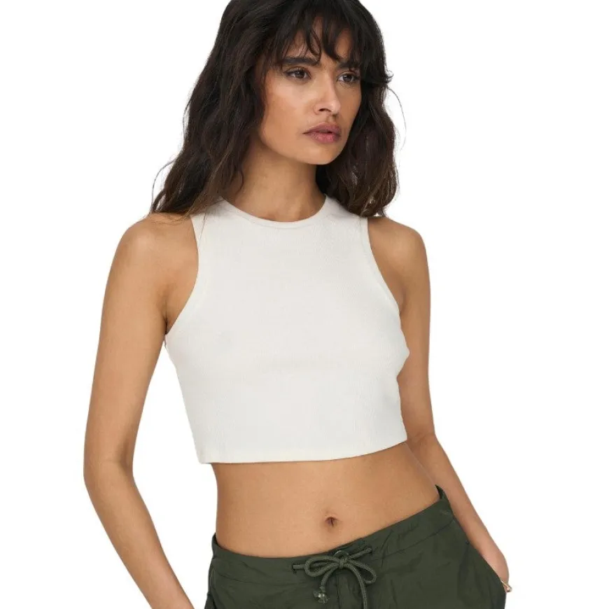 Camisetas sin mangas Only Onlvilma S L Cropped Tank Top Jrs Noos