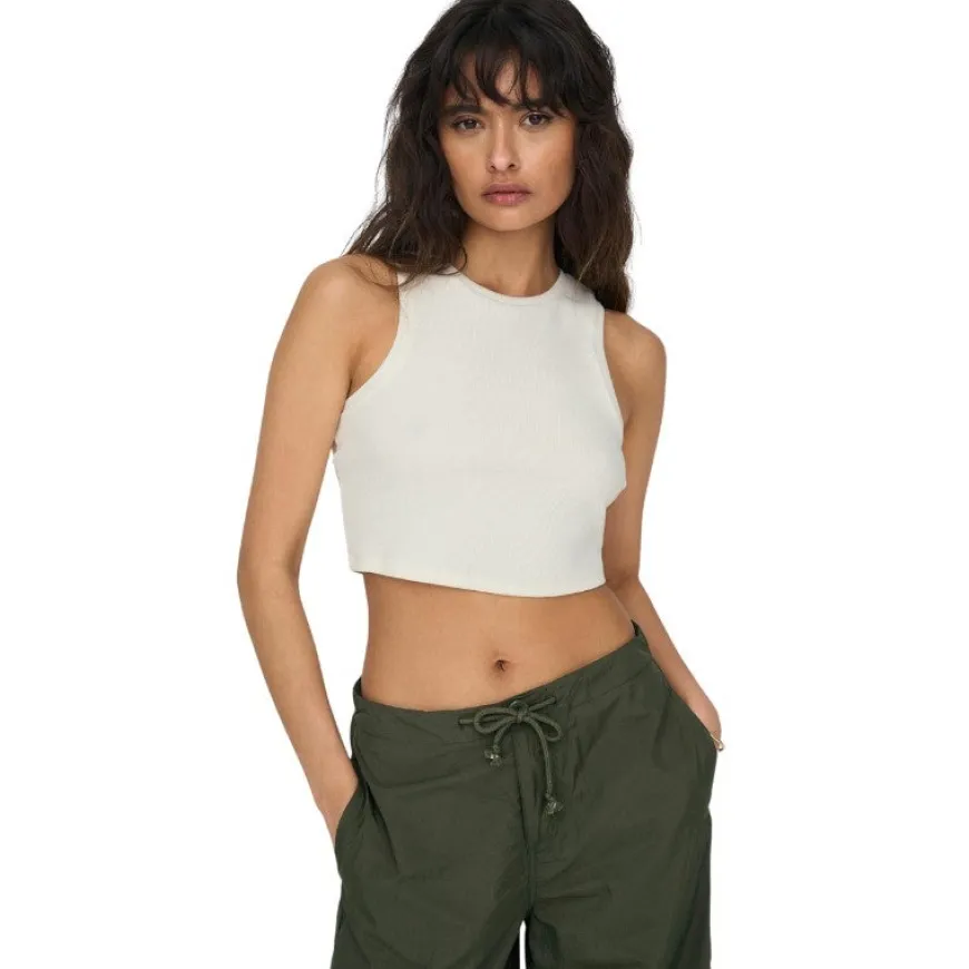Camisetas sin mangas Only Onlvilma S L Cropped Tank Top Jrs Noos