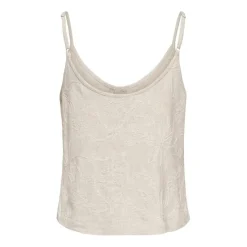 Camisetas sin mangas Only Onlsiesta Linen Bl Emb Singlet Pnt