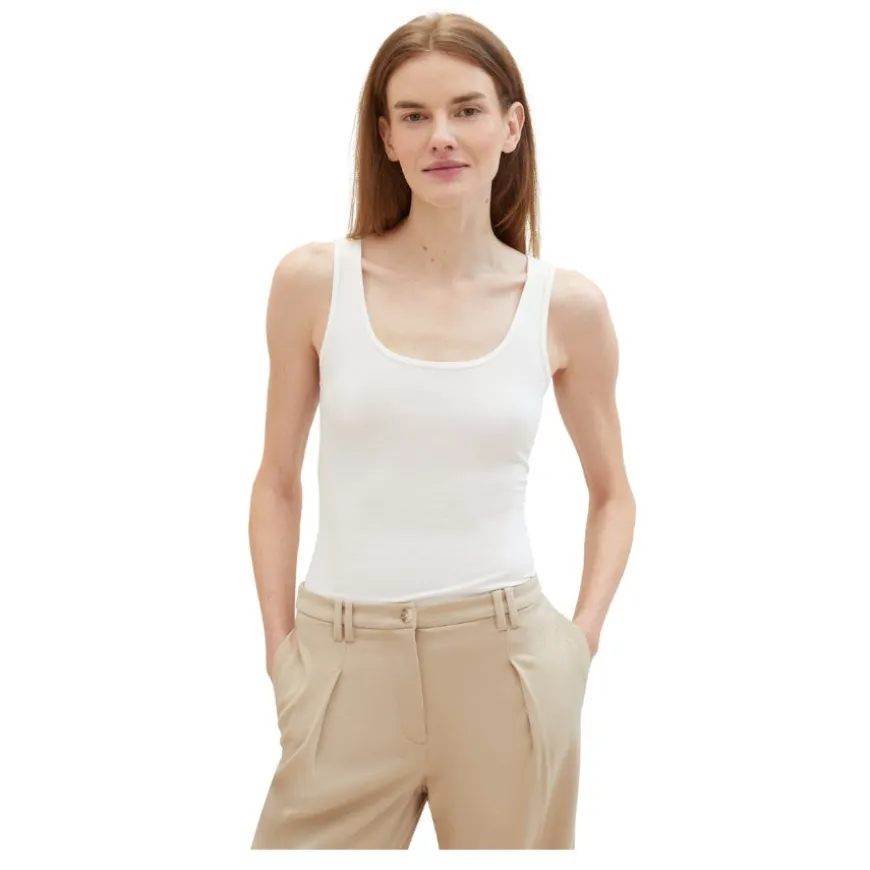 Camisetas sin mangas Tom tailor T-Shirt Top Wide Crew