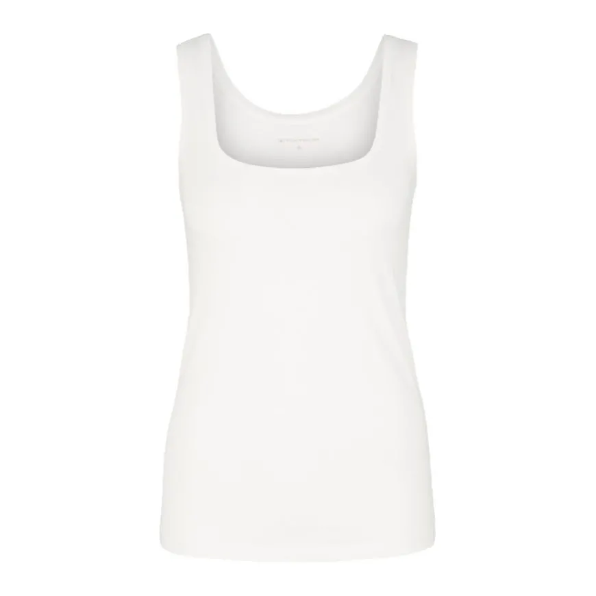 Camisetas sin mangas Tom tailor Top Carrâ© Neck, Whisper White, L