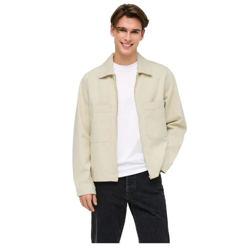 Chaquetas Only & sons Onscassel Pim Ecru 5559 Dnm Jacket Noos