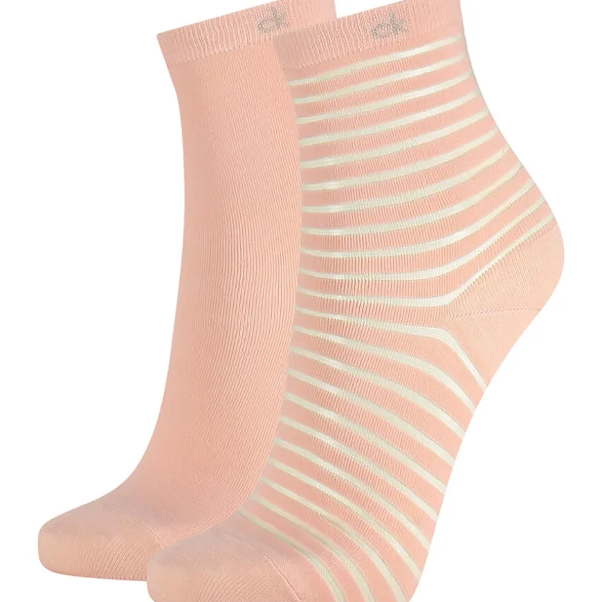 Ck Womens 2Pk Sheer Stripe Sock Lilly