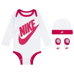 Conjuntos Nike kids Futura Logo Ls Hat Bodysuit Bootie 3Pc