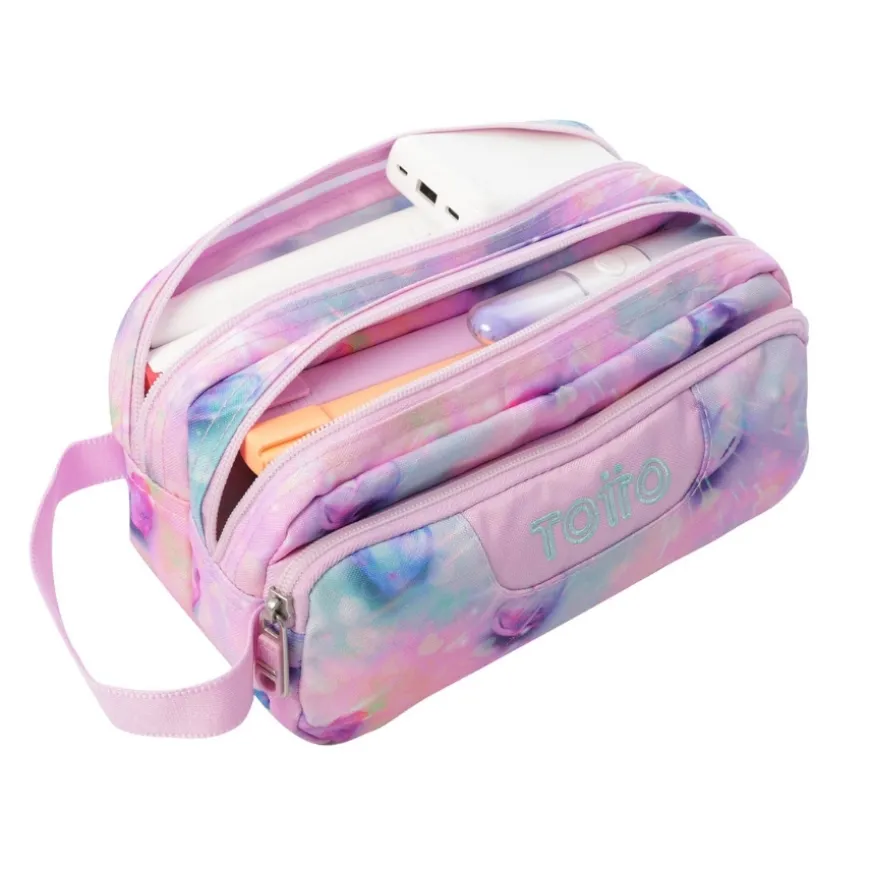Estuches Totto Agapec Glitter 3 compart. 23x11,5x10,5