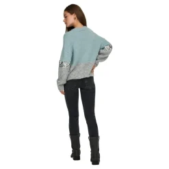 Jerseys Only Onlmaine Life Ls Sequin Block O-Neck Knt
