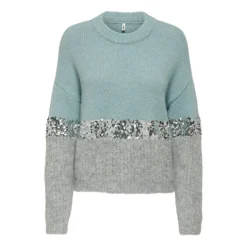 Jerseys Only Onlmaine Life Ls Sequin Block O-Neck Knt