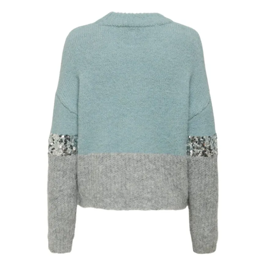 Jerseys Only Onlmaine Life Ls Sequin Block O-Neck Knt