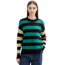 Jerseys Tom tailor Stripe Patch Pullover Flat Knit Tops