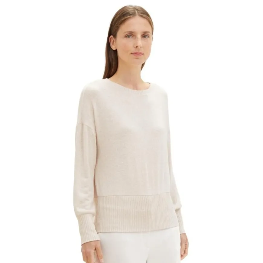 Jerseys Tom tailor T-Shirt Cosy Plain Rib Mix
