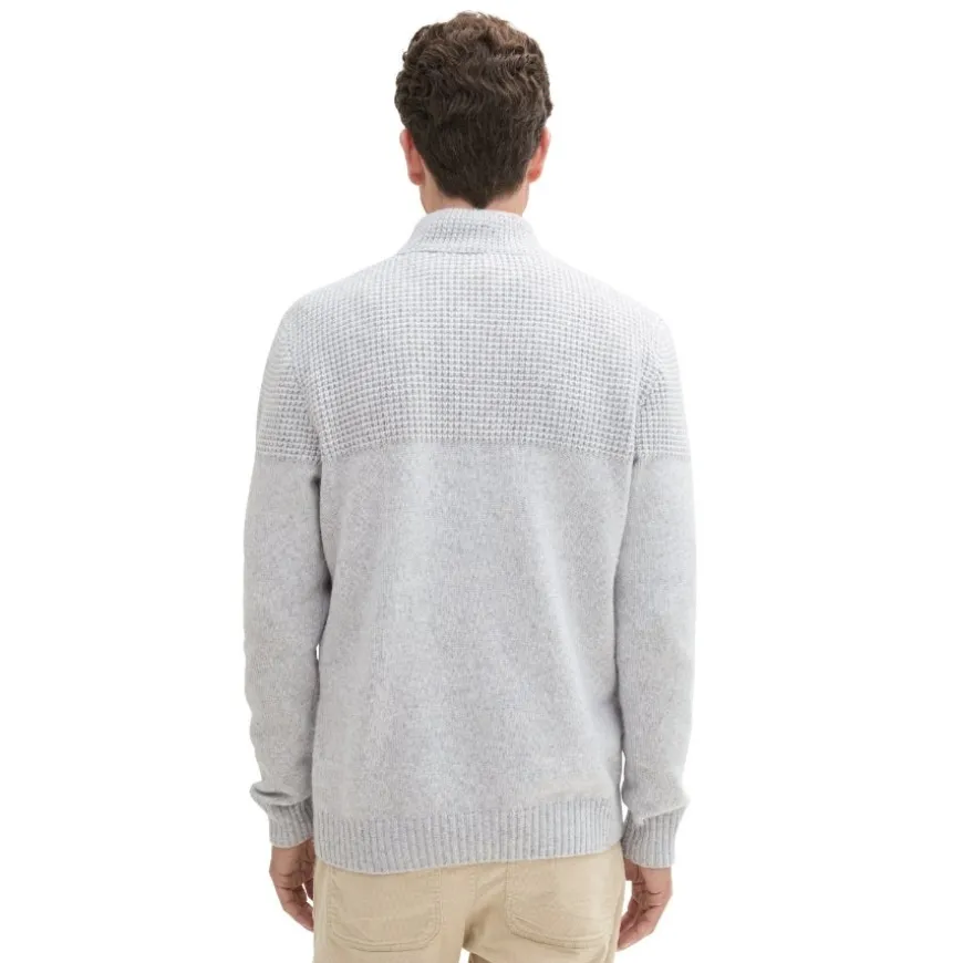 Jerseys Tom tailor Cosy Structure Mix Knit Troyer Flat Knit Tops