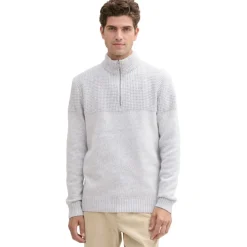 Jerseys Tom tailor Cosy Structure Mix Knit Troyer Flat Knit Tops