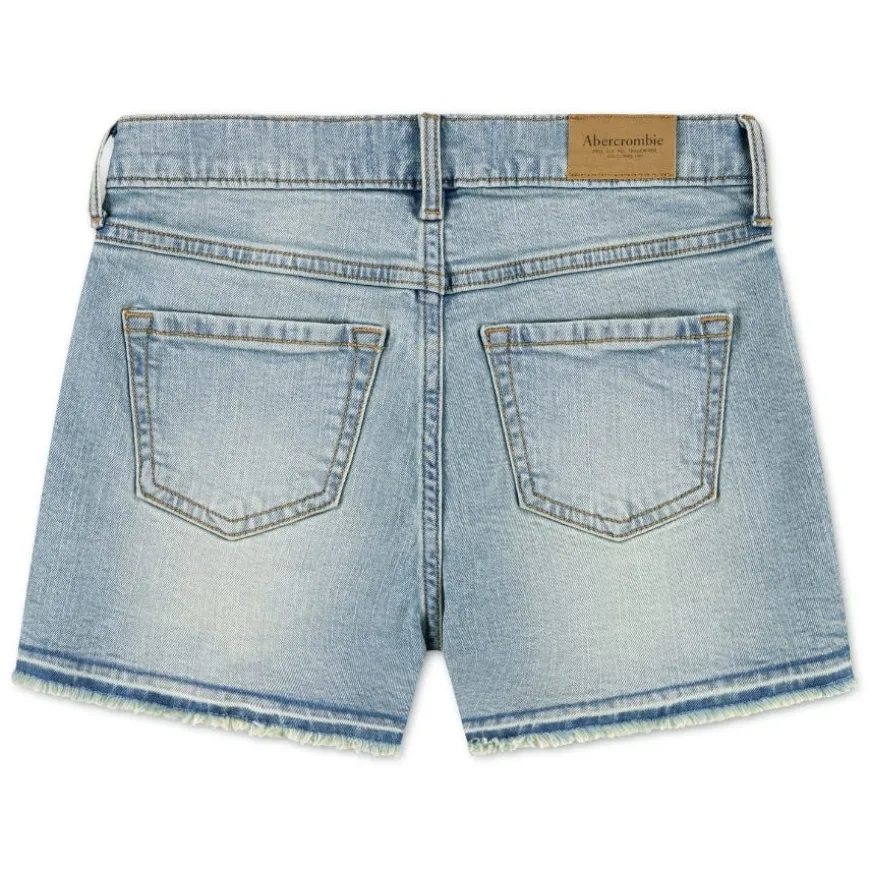 Pantalones bermudas Abercrombie Afg High Rise Relaxed Denim Sh