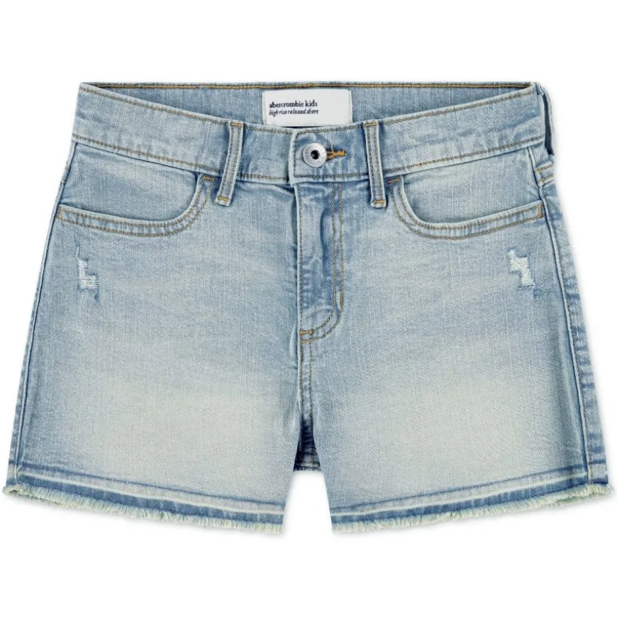 Pantalones bermudas Abercrombie Afg High Rise Relaxed Denim Sh