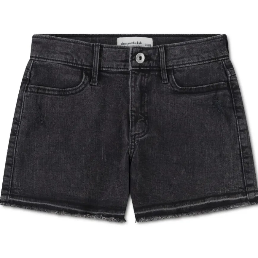 Pantalones bermudas Abercrombie Afg High Rise Relaxed Denim Sh
