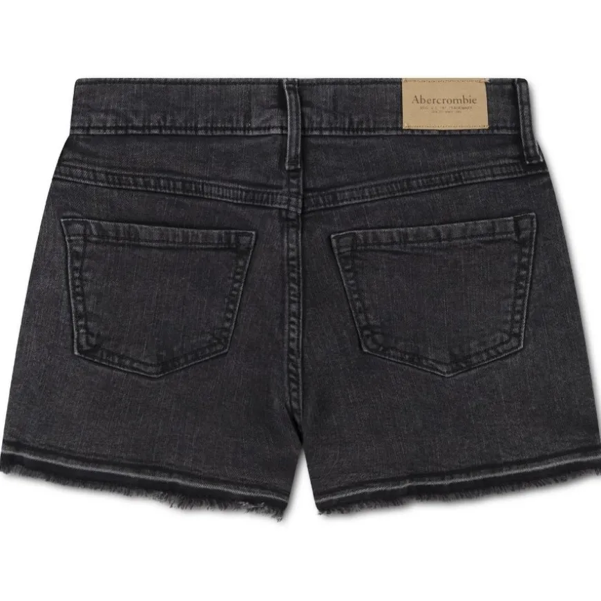 Pantalones bermudas Abercrombie Afg High Rise Relaxed Denim Sh
