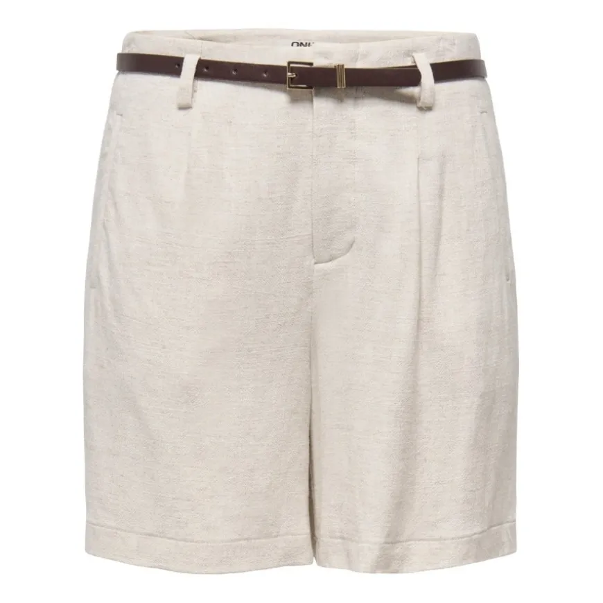 Pantalones bermudas Only Onlsiesta Hw Belt Lin Bl Shorts Pnt Noos